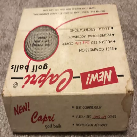 Vintage Capri Golf Balls Original Box and 3 Sleves