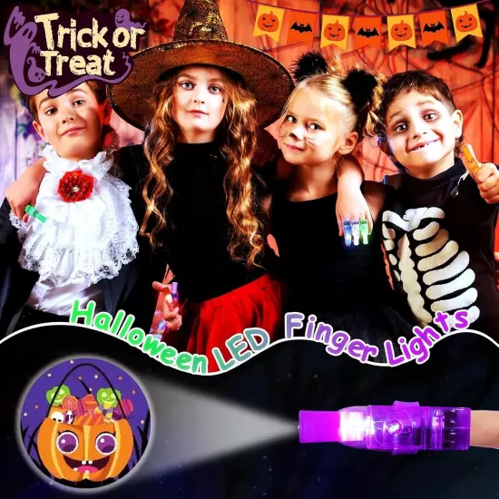 Halloween Party Favors for Kids, 40PCS LED Finger Lights Glow in The Dark... 