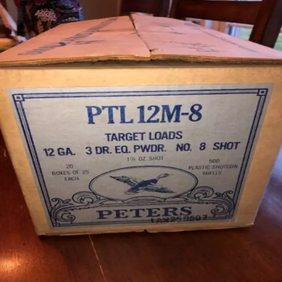 VINTAGE Shot Shell Shipping Box Empty PETERS 12GA. Nice Display