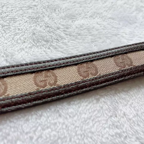 Gokumi GUCCI Belt Interlocking GG Canvas Silver Brown