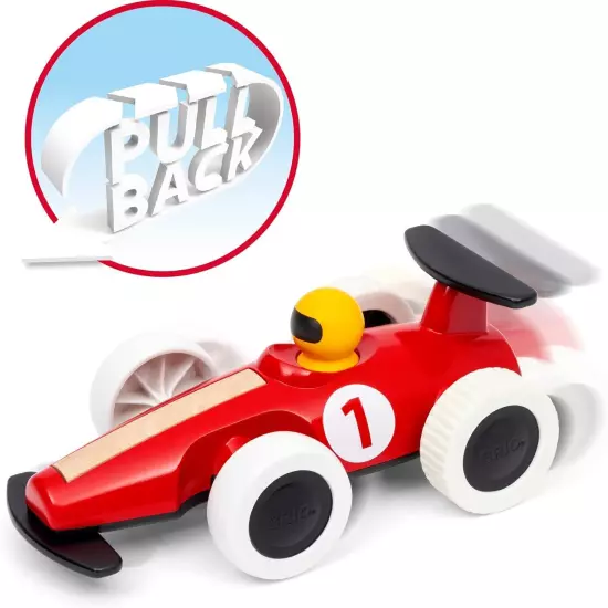 BRIO 30308 - Large Pull Back Race Car - Durable Wooden Toy | Enhances... 