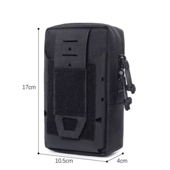 Black Molle Tactical Pouch Bag 1000D Nylon Outdoor Hiking Camping Phone Bag Case