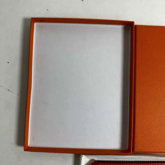 Hermes Tarmac Men's Orange Epsom Leather Passport Holder Wallet With Receipt