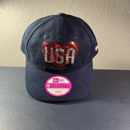 New 2016 Ryder Cup USA WOMEN Golf Hat New Era Sequin Heart USA Shiny Rare