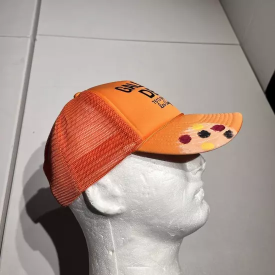 GALLERY DEPT Hat Cap Orange Los Angeles CA Colorful Dots Splatter Mesh Trucker