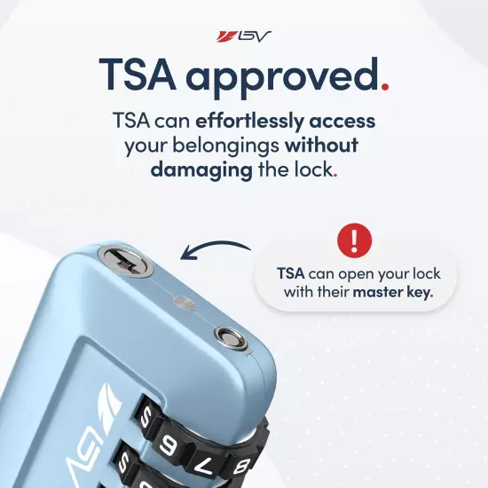 TSA Approved Luggage Travel Lock, Set-Your-Own Combination Lock for School Gym L