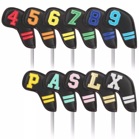 11pcs Colorful Number Embroidered Golf Iron Club Headcovers Easy Identification