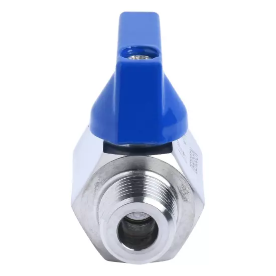 1/4" 316 Stainless Steel PN63 Mini Ball Valve - FxM Female to Male NPT 