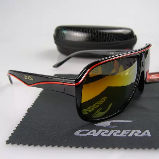 Men Women Retro Sunglasses Unisex Square Bright Black Frame Carrera Glasses C19