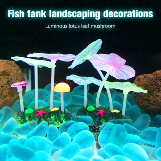 Silicone Simulated Artificial Plant Decoration Fluorescent Aquarium with Sucker