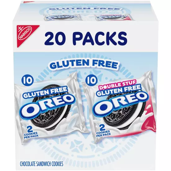 20 Pack OREO Gluten Free Original & Double Stuff Chocolate Sandwich Cookies Vari