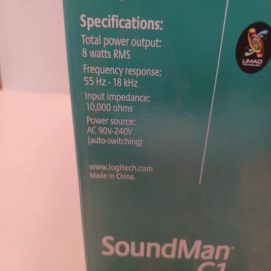 Logitech SoundMan G1 Full-Range Multimedia Speaker System NIB SEE PHOTOS