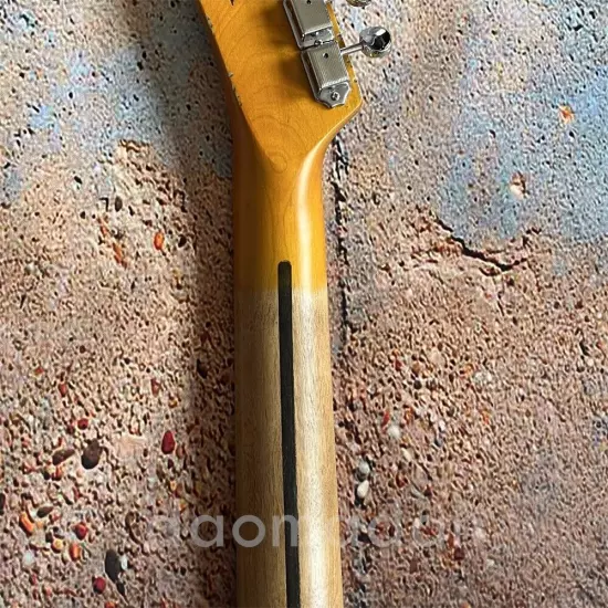 Custom shop heavy relics yellow electric guitar Maple neck in stock ship quickly