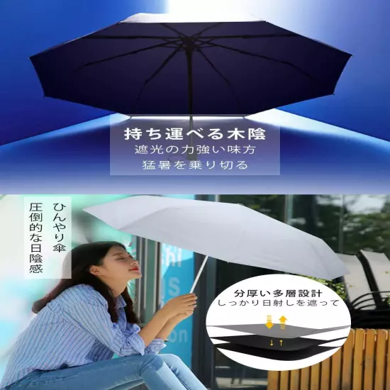 Folding parasol, UV protection [Light blocking/heat shielding UPF50+] Folding pa