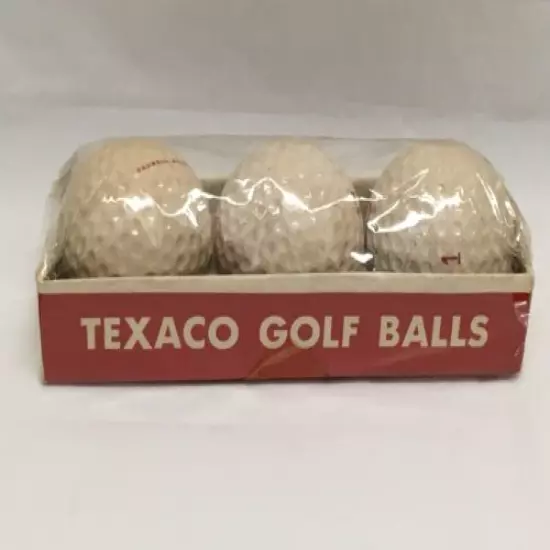 Texaco Logo 3 Golf Balls Sleeve Cadwell Cover 1 Vintage Uniroyal New Sealed NOS