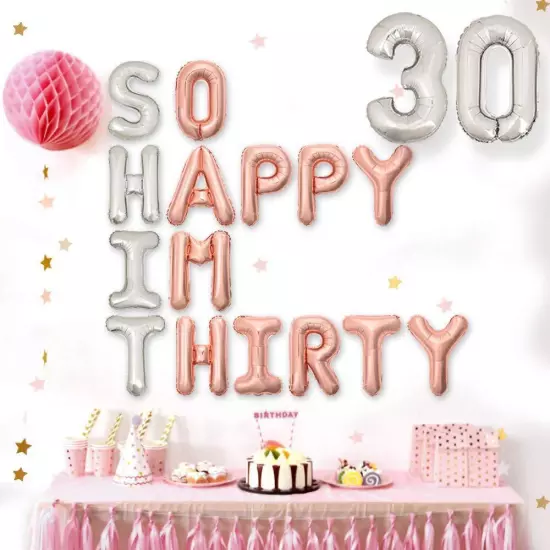 30th Birthday Balloons Funny 30th Birthday Decorations for her-So Happy IM Th...