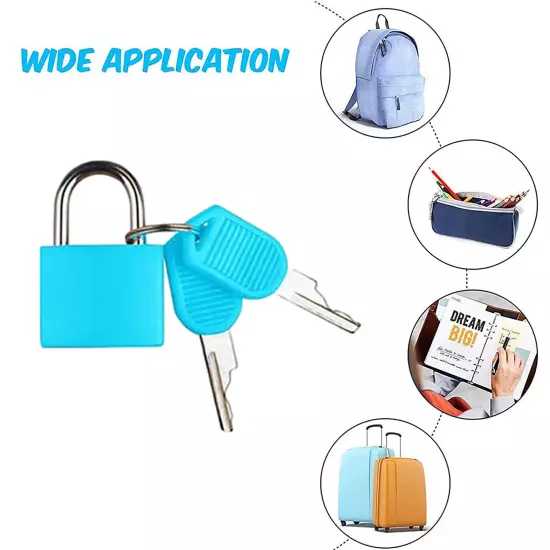 Suitcase Locks with Key Small Luggage Padlocks Metal Padlocks Mini Keyed Padlock