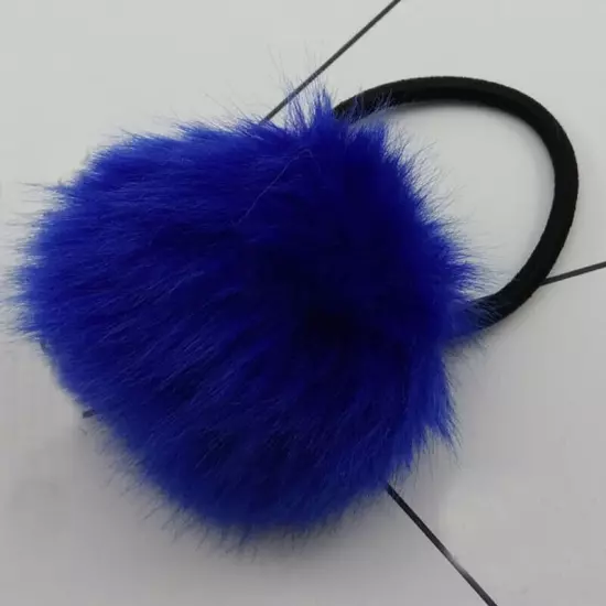 2/1PCS 6/5cm Fluffy Pompom Elastic Hair Ties Bobbles Fur Ball Ponytail Band