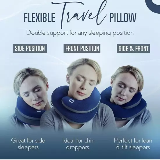 BCOZZY Neck Pillow for Travel Provides Support to the Head, Neck & Chin NWOT XL