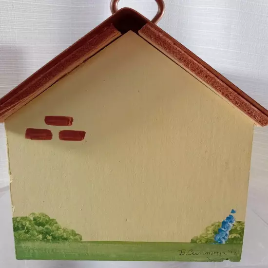 VTG 1999 B. Cummings Hand Painted Bird House Cottage Bird Watcher VTG NOS Rare