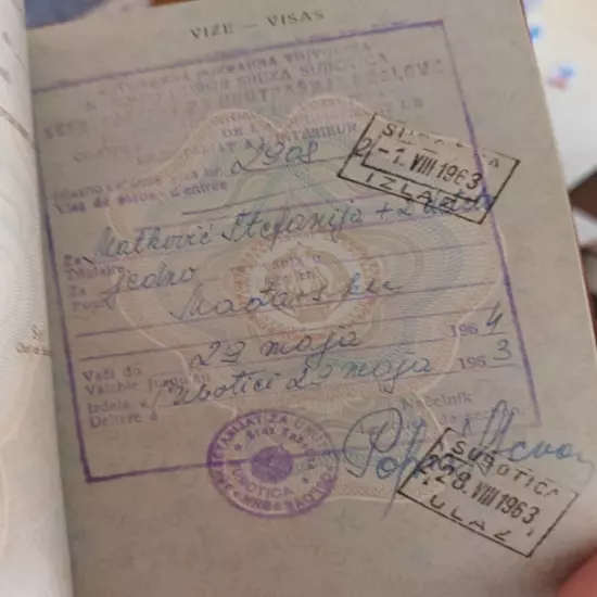 Original EX Communist Yugoslavia Passport From 1963 - With Visas And Seals