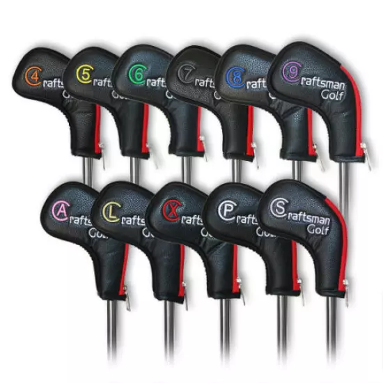 Zipper Closure 11pcs Golf Iron Headcovers Covers For Taylormade Mizuno Callaway