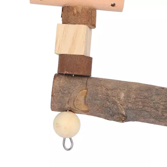 Bird Ladder Bridge Swing Chewing Toys Natural Logs Cage Accessories F AD5