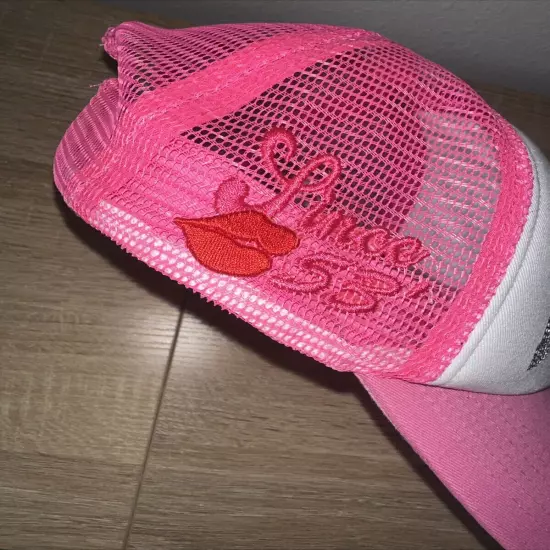 Playboy Trucker Hat Pink White 