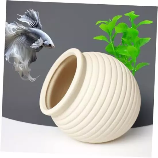 Aquarium Decor Rock Betta Fish Tank Decorations Ceramic Hideout Stone for TG