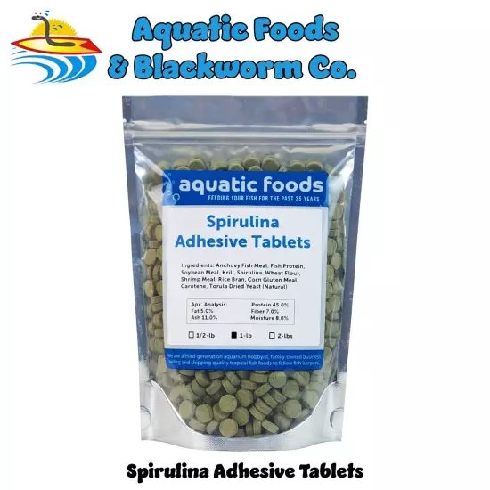 Spirulina Adhesive Tablets for Bottom Feeders, Tropical Fish & More. WL