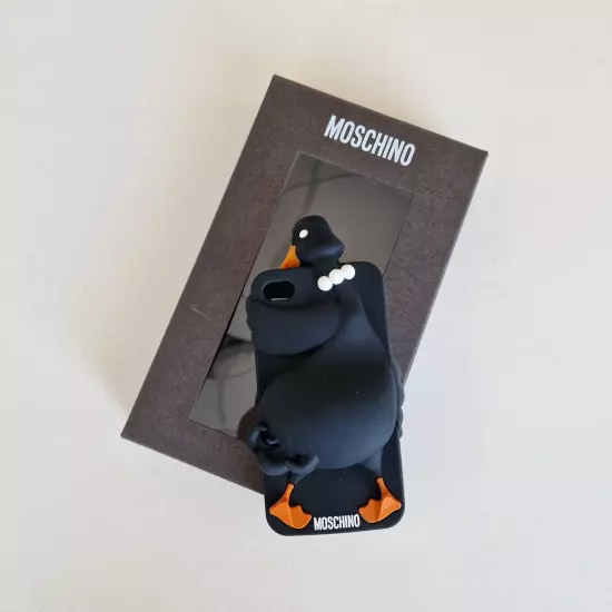 MOSCHINO BLACK RUBBER CASE APPLE 4 / 4S IPHONE SILCONE GOOSE