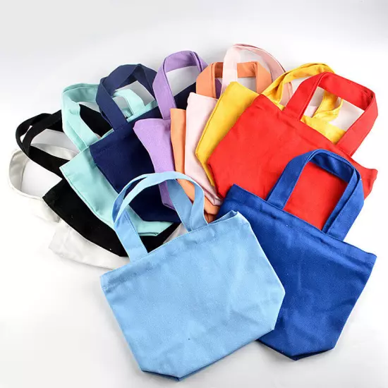 Foldable Shopping Bag Lunch Bags Canvas Tote Small Handbag Grocery Food Storage