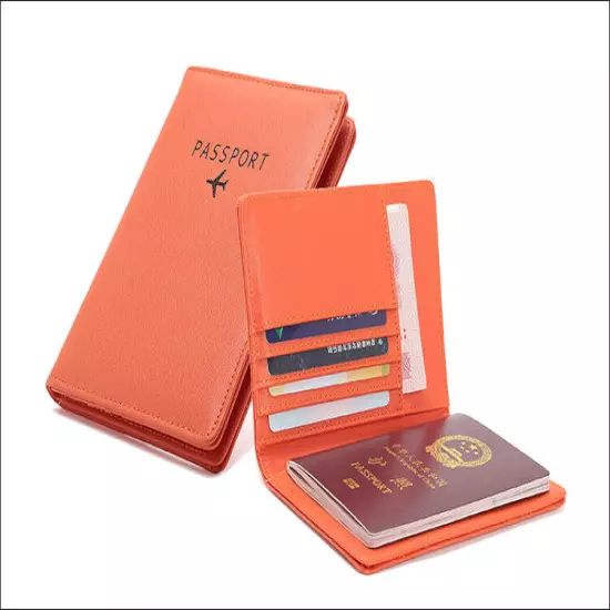 RFID Blocking Slim Leather Travel Passport Wallet ID Card Case Cover Holder US