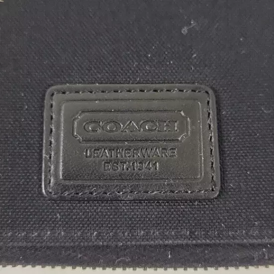 Coach Unisex Card Travel Passport Wallet Full Zip Black Canvas