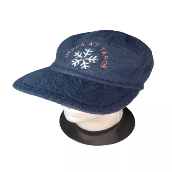 Elan Blanc Sierra At Tahoe Cold Weather Hat Cap w/ Earflaps Blue Stretch Fit