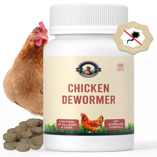 Chicken De-wormer Natural Health 120TabletSafe for Eggs During Use For Poultry