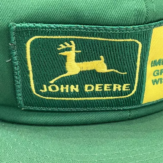 John Deere Vintage Hat Cap Ear Flap Insulated USA Patch Trucker Farmer