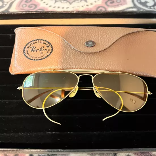 Vtg B&L Ray Ban Outdoorsman Sunglasses 58[]14 USA Amber