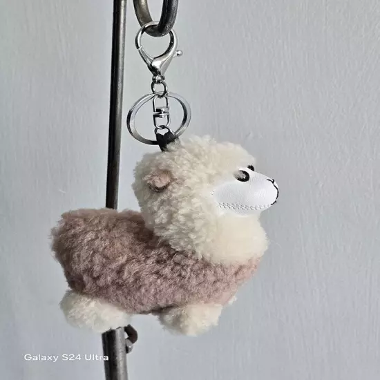 Lamb fur decoration key chain bag's pendant cell phone ornament 2pcs sheep charm