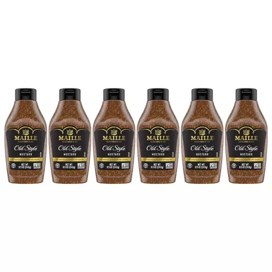 Maille Mustard Old Style Squeeze 8.5 Oz, Pack Of 6 Ounce(Pack 6) 