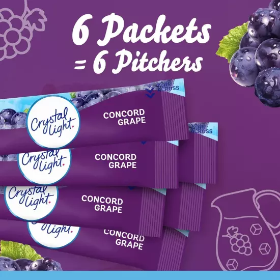 Sugar-Free Concord Grape Low Calories Powdered Drink Mix 6 Count Pitcher Packets