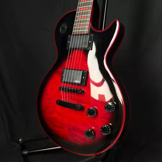 Red Blast Electric Guitar Rosewood Fingerboard with Red Inlays Black Widow