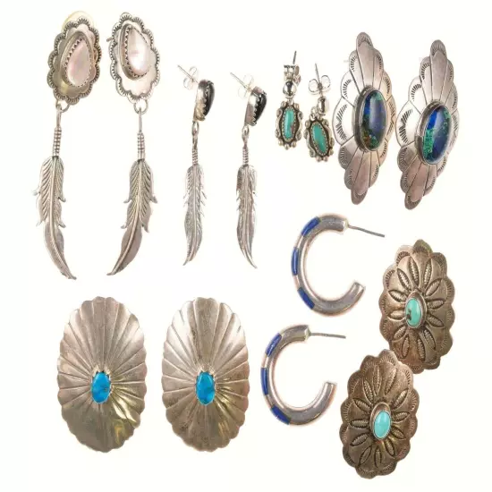 Vintage Native American/Southwestern sterling earring collection