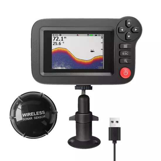 Underwater Depth Sounder With Fishing Detector 3.5" Wireless Sonar Fish Finder