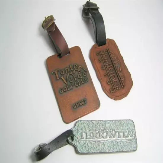 Three (3) Vintage Golf Bag Tags Tonto Verde Sunridge Canyon Terravita Golf Club