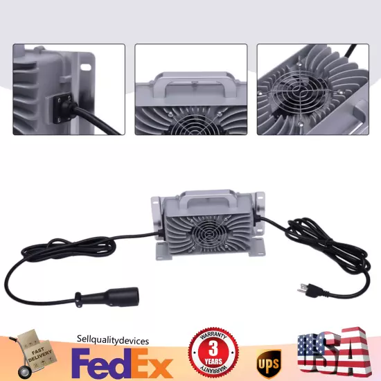 Battery Charger w/Indicator Light Ip67 Waterproof For Club Car Golf Cart 48V 15A