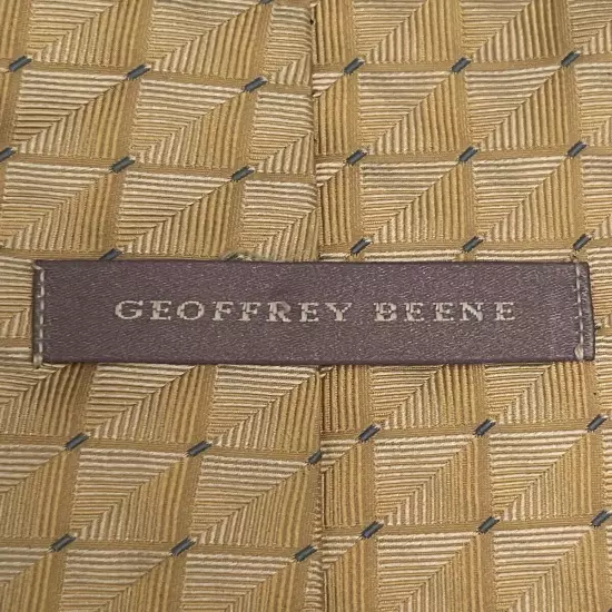 Geoffrey Beene Gold Blue 100% Imported Silk Made In Dominican Republic