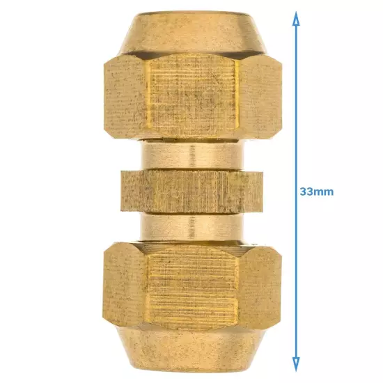 Brass 6mm OD Copper Pipe Tubing Flared Connector Fitting Tube Short Flare Nut