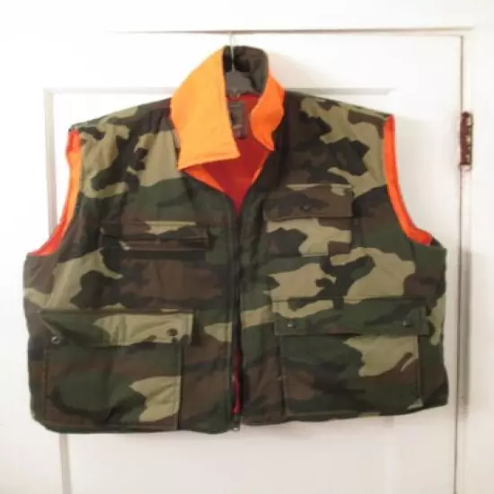 Northwest Territory Mens XL Reversible Insulated Camo/Orange Hunting Vest XL