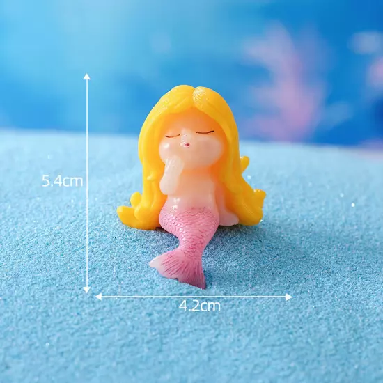 Cute Micro Colorful Artificial Coral Mermaid Resin Ornament Fish Tank Decorat Sn